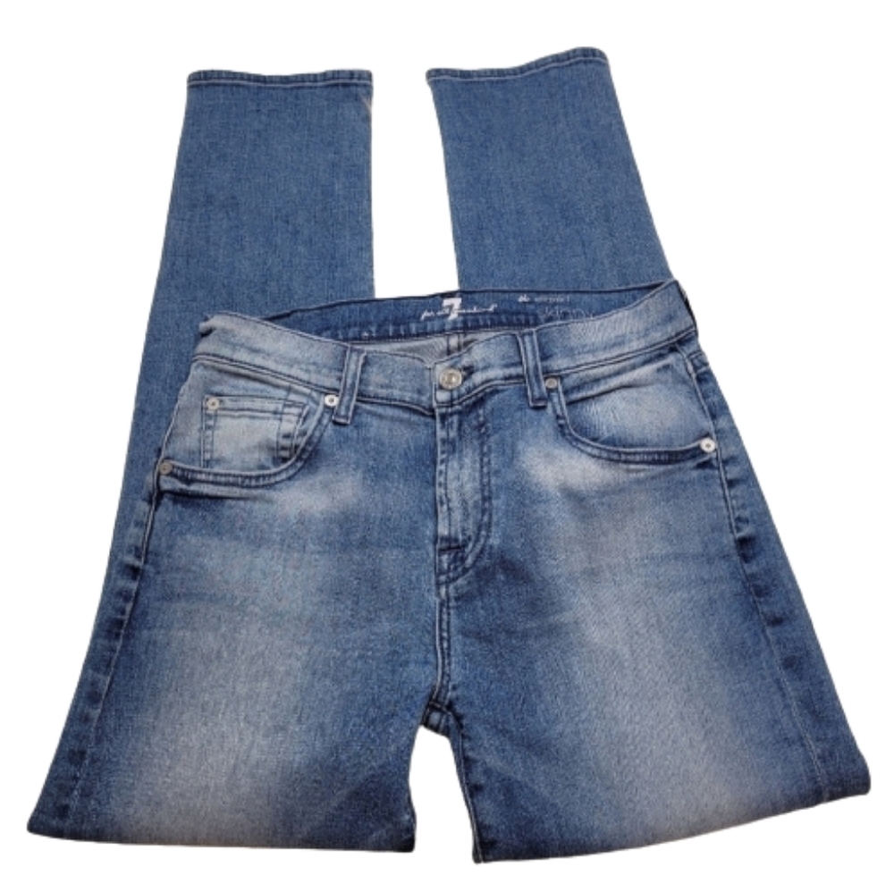 7 For All Mankind Relaxed Skinny in Light Blue Hue - Picture 2 of 14